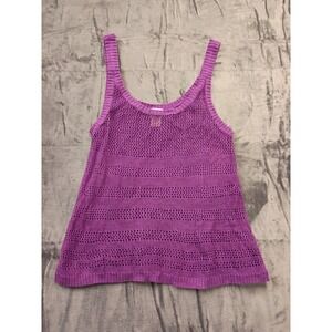 Mossimo Supply Co‎ Purple Knit Crochet Tank Top M Boho Summer Layering